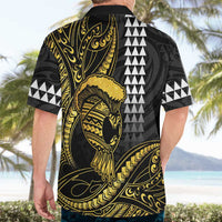 Hawaii Ikaika Warrior Helmet Hawaiian Shirt Gold Style