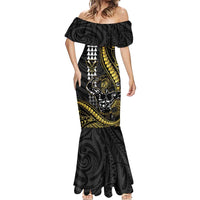 Hawaii Ikaika Warrior Helmet Mermaid Dress Gold Style