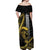 Hawaii Ikaika Warrior Helmet Off Shoulder Maxi Dress Gold Style