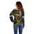 Hawaii Ikaika Warrior Helmet Off Shoulder Sweater Gold Style