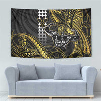 Hawaii Ikaika Warrior Helmet Tapestry Gold Style