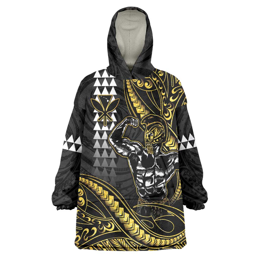 Hawaii Ikaika Warrior Helmet Wearable Blanket Hoodie Gold Style