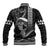 Hawaii Ikaika Warrior Helmet Baseball Jacket Black Tribal Tattoo