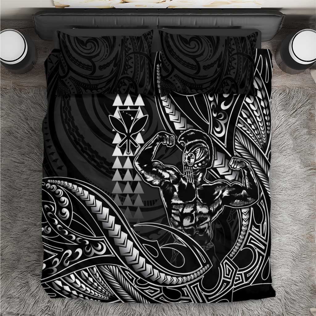 Hawaii Ikaika Warrior Helmet Bedding Set Black Tribal Tattoo