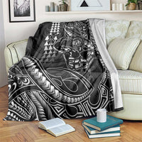 Hawaii Ikaika Warrior Helmet Blanket Black Tribal Tattoo