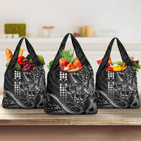 Hawaii Ikaika Warrior Helmet Grocery Bag Black Tribal Tattoo