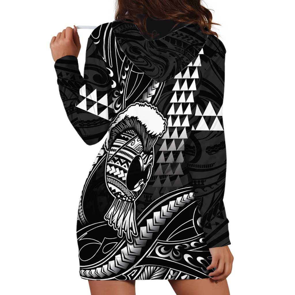 Hawaii Ikaika Warrior Helmet Hoodie Dress Black Tribal Tattoo