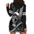 Hawaii Ikaika Warrior Helmet Hoodie Dress Black Tribal Tattoo