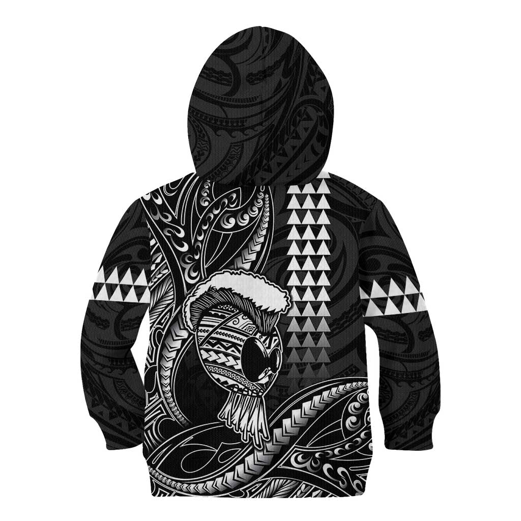 Hawaii Ikaika Warrior Helmet Kid Hoodie Black Tribal Tattoo