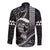 Hawaii Ikaika Warrior Helmet Long Sleeve Button Shirt Black Tribal Tattoo