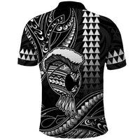 Hawaii Ikaika Warrior Helmet Polo Shirt Black Tribal Tattoo