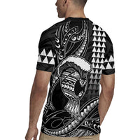Hawaii Ikaika Warrior Helmet Rugby Jersey Black Tribal Tattoo