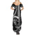 Hawaii Ikaika Warrior Helmet Summer Maxi Dress Black Tribal Tattoo