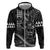 Hawaii Ikaika Warrior Helmet Zip Hoodie Black Tribal Tattoo