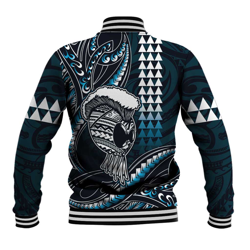 Hawaii Ikaika Warrior Helmet Baseball Jacket Blue Tribal Tattoo