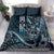 Hawaii Ikaika Warrior Helmet Bedding Set Blue Tribal Tattoo