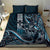 Hawaii Ikaika Warrior Helmet Bedding Set Blue Tribal Tattoo