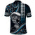 Hawaii Ikaika Warrior Helmet Polo Shirt Blue Tribal Tattoo