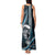 Hawaii Ikaika Warrior Helmet Tank Maxi Dress Blue Tribal Tattoo