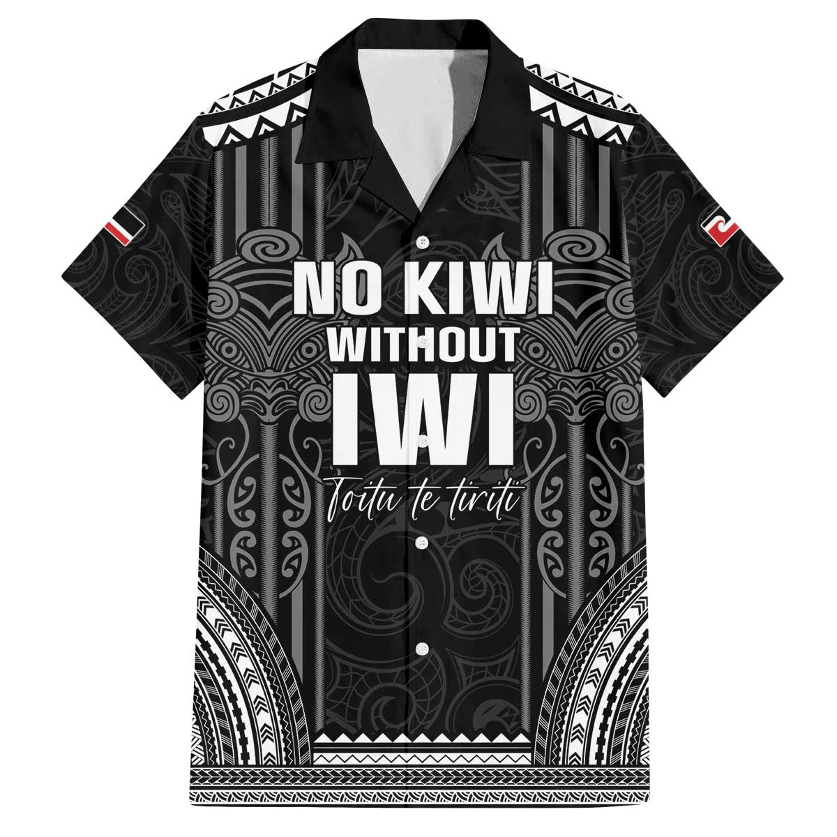 Aotearoa Toitu Te Tiriti Family Matching Off The Shoulder Long Sleeve Dress and Hawaiian Shirt No Kiwi Without Iwi
