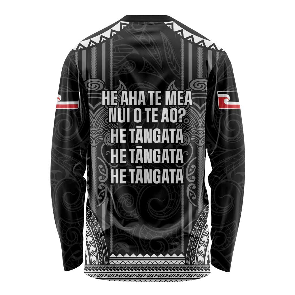 Aotearoa Toitu Te Tiriti Long Sleeve Shirt No Kiwi Without Iwi