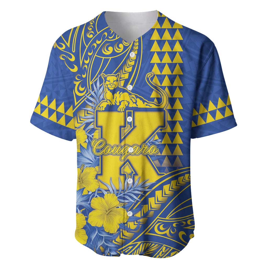 Personalised Hawaii Kaiser High School Baseball Jersey Tribal Tattoo With Hibiscus Flowers