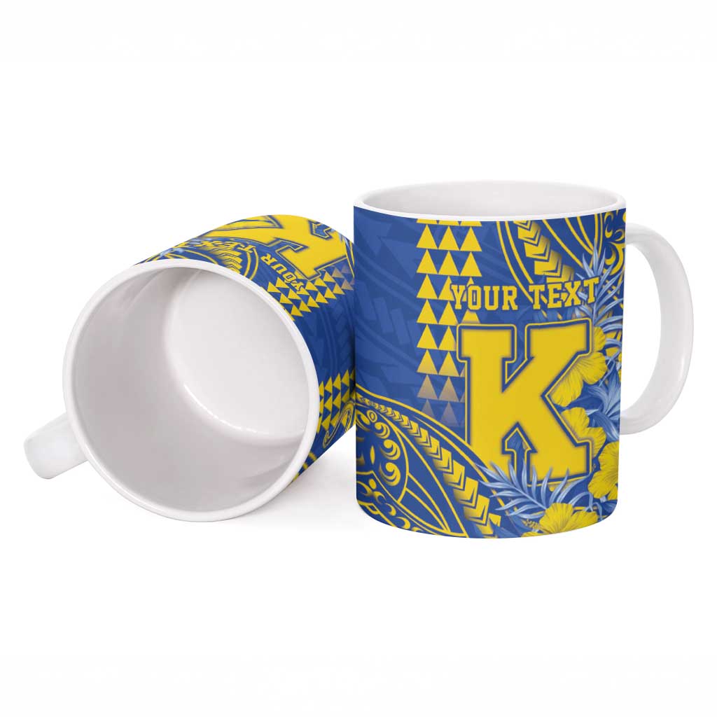 Personalised Hawaii Kaiser High School Ceramic Mug Tribal Tattoo With Hibiscus Flowers