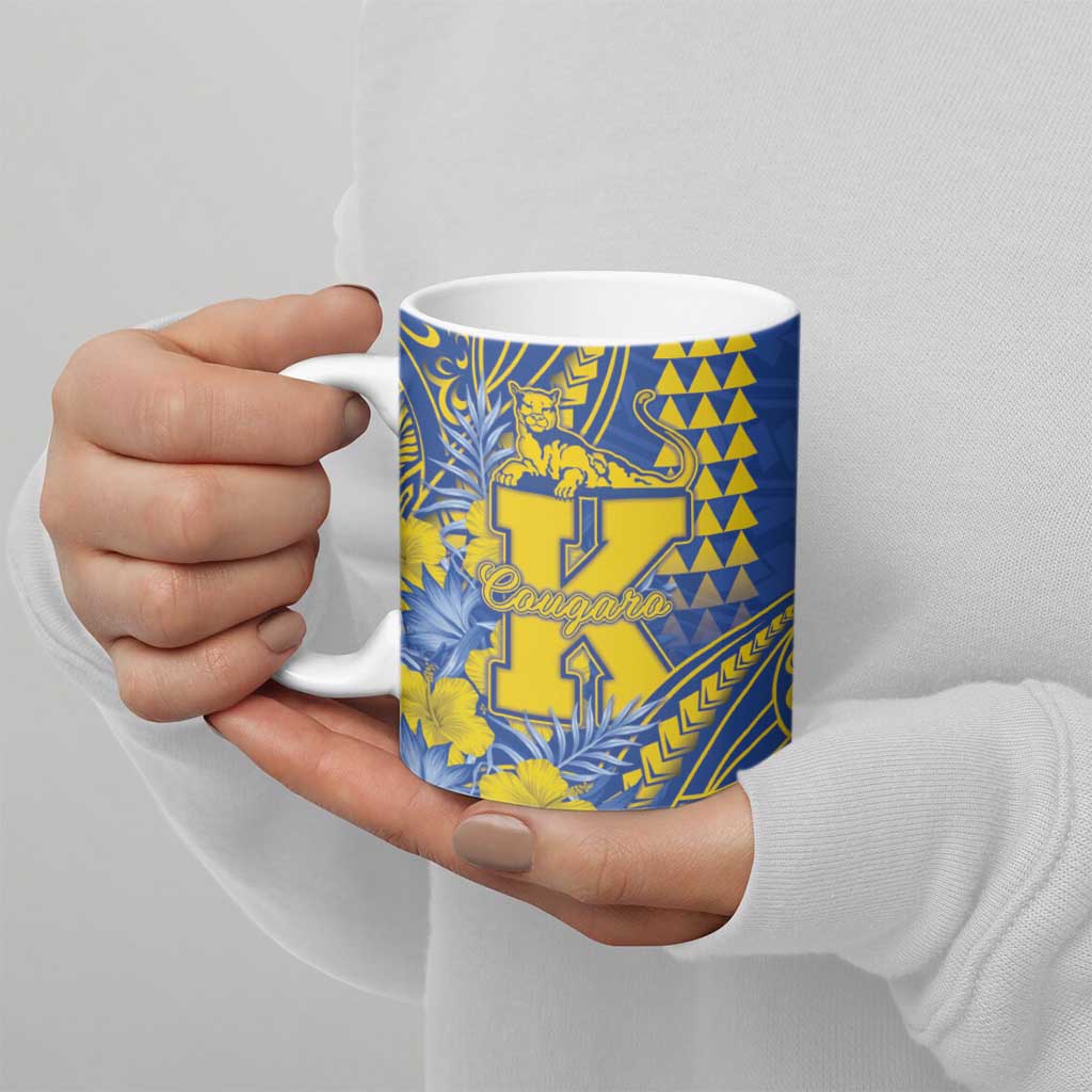 Personalised Hawaii Kaiser High School Ceramic Mug Tribal Tattoo With Hibiscus Flowers