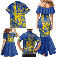 Personalised Hawaii Kaiser High School Family Matching Mermaid Dress and Hawaiian Shirt Tribal Tattoo With Hibiscus Flowers LT05 - Polynesian Pride