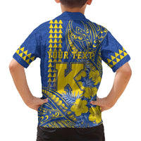 Personalised Hawaii Kaiser High School Family Matching Off Shoulder Maxi Dress and Hawaiian Shirt Tribal Tattoo With Hibiscus Flowers LT05 - Polynesian Pride