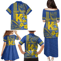 Personalised Hawaii Kaiser High School Family Matching Puletasi and Hawaiian Shirt Tribal Tattoo With Hibiscus Flowers LT05 - Polynesian Pride