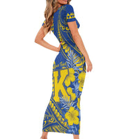 Personalised Hawaii Kaiser High School Family Matching Short Sleeve Bodycon Dress and Hawaiian Shirt Tribal Tattoo With Hibiscus Flowers LT05 - Polynesian Pride