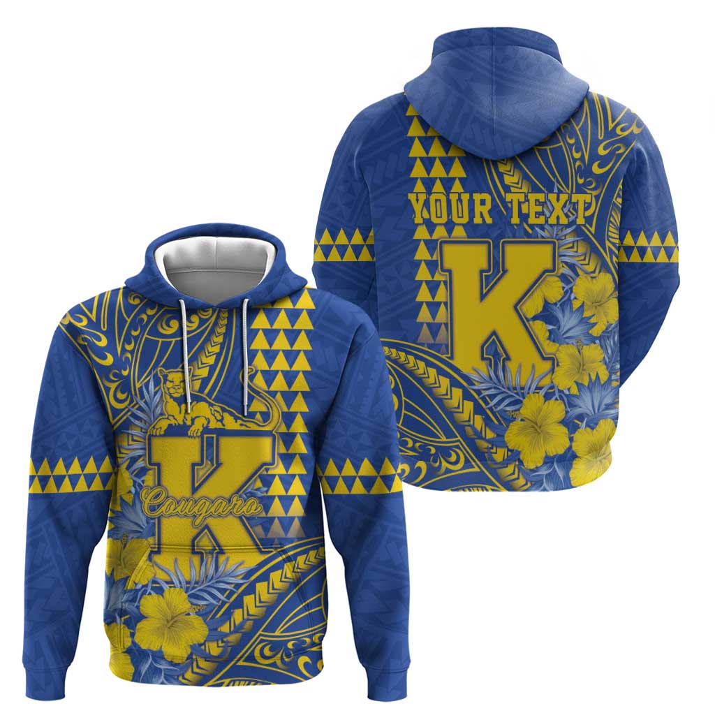 Personalised Hawaii Kaiser High School Hoodie Tribal Tattoo With Hibiscus Flowers