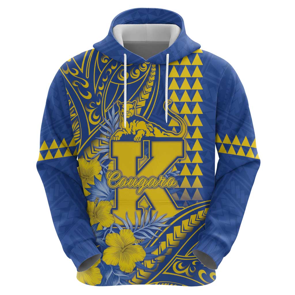 Personalised Hawaii Kaiser High School Hoodie Tribal Tattoo With Hibiscus Flowers