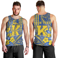 Personalised Hawaii Kaiser High School Men Tank Top Tribal Tattoo With Hibiscus Flowers
