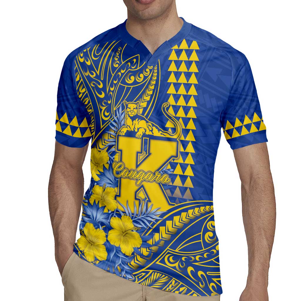 Personalised Hawaii Kaiser High School Rugby Jersey Tribal Tattoo With Hibiscus Flowers