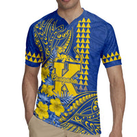 Personalised Hawaii Kaiser High School Rugby Jersey Tribal Tattoo With Hibiscus Flowers