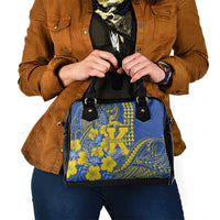 Hawaii Kaiser High School Shoulder Handbag Tribal Tattoo With Hibiscus Flowers