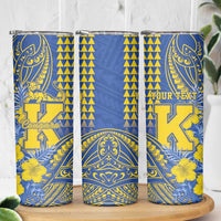 Personalised Hawaii Kaiser High School Skinny Tumbler Tribal Tattoo With Hibiscus Flowers LT05 - Polynesian Pride