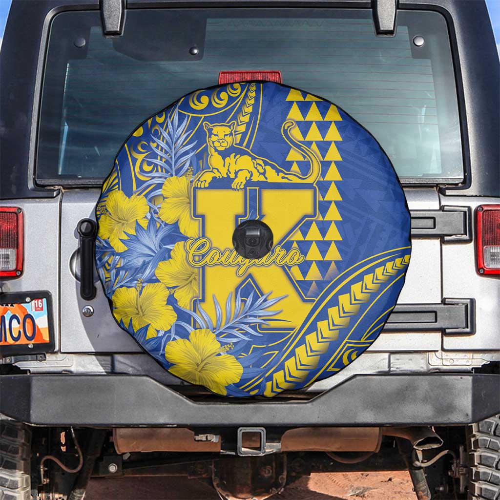 Hawaii Kaiser High School Spare Tire Cover Tribal Tattoo With Hibiscus Flowers