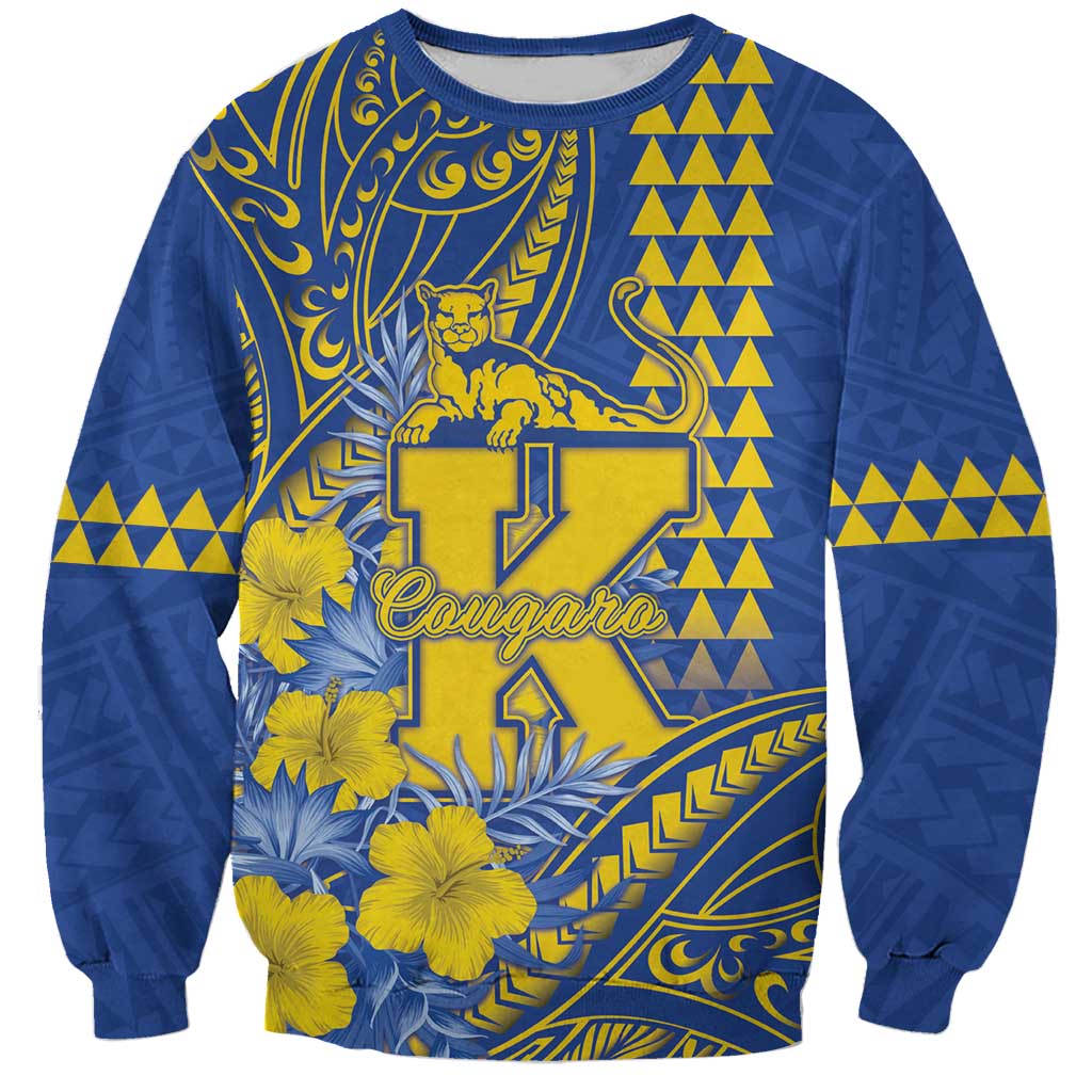 Personalised Hawaii Kaiser High School Sweatshirt Tribal Tattoo With Hibiscus Flowers