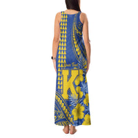Personalised Hawaii Kaiser High School Tank Maxi Dress Tribal Tattoo With Hibiscus Flowers