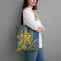 Hawaii Kaiser High School Tote Bag Tribal Tattoo With Hibiscus Flowers