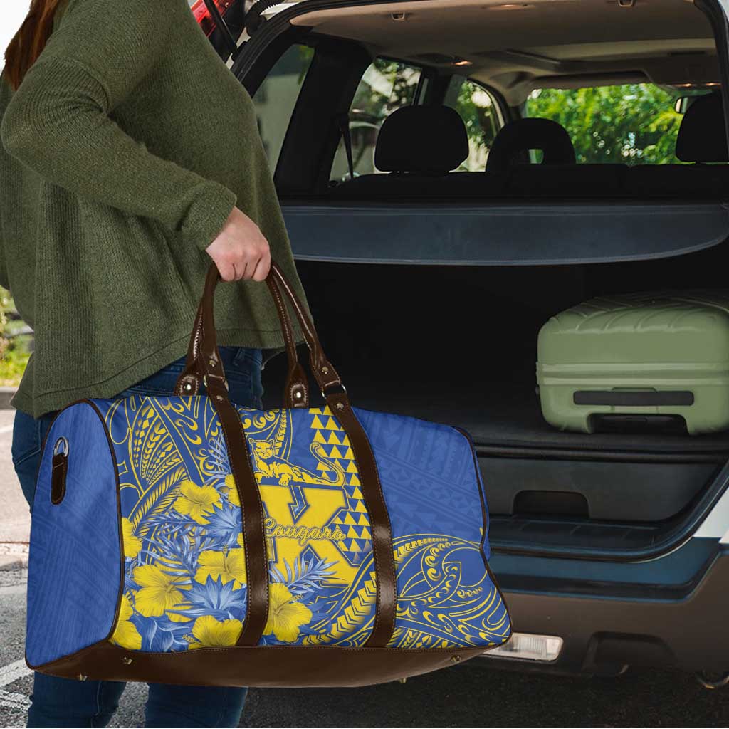 Hawaii Kaiser High School Travel Bag Tribal Tattoo With Hibiscus Flowers
