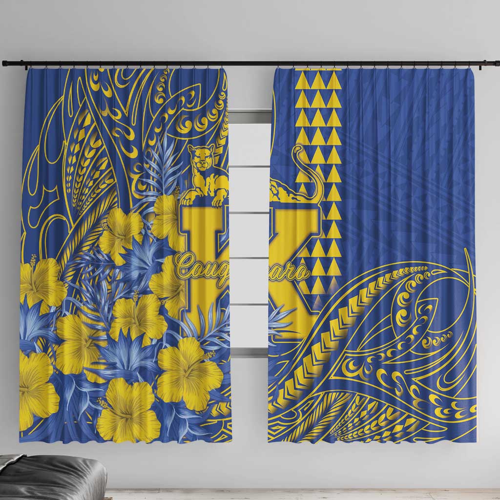 Hawaii Kaiser High School Window Curtain Tribal Tattoo With Hibiscus Flowers