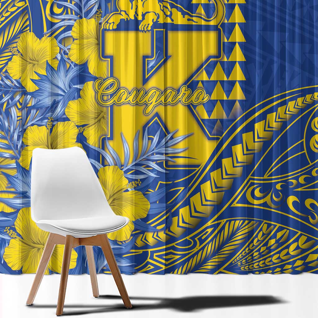 Hawaii Kaiser High School Window Curtain Tribal Tattoo With Hibiscus Flowers