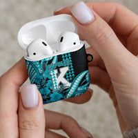 Hawaii Kapolei High School AirPods Case Tribal Tattoo With Hibiscus Flowers