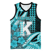 Personalised Hawaii Kapolei High School Basketball Jersey Tribal Tattoo With Hibiscus Flowers
