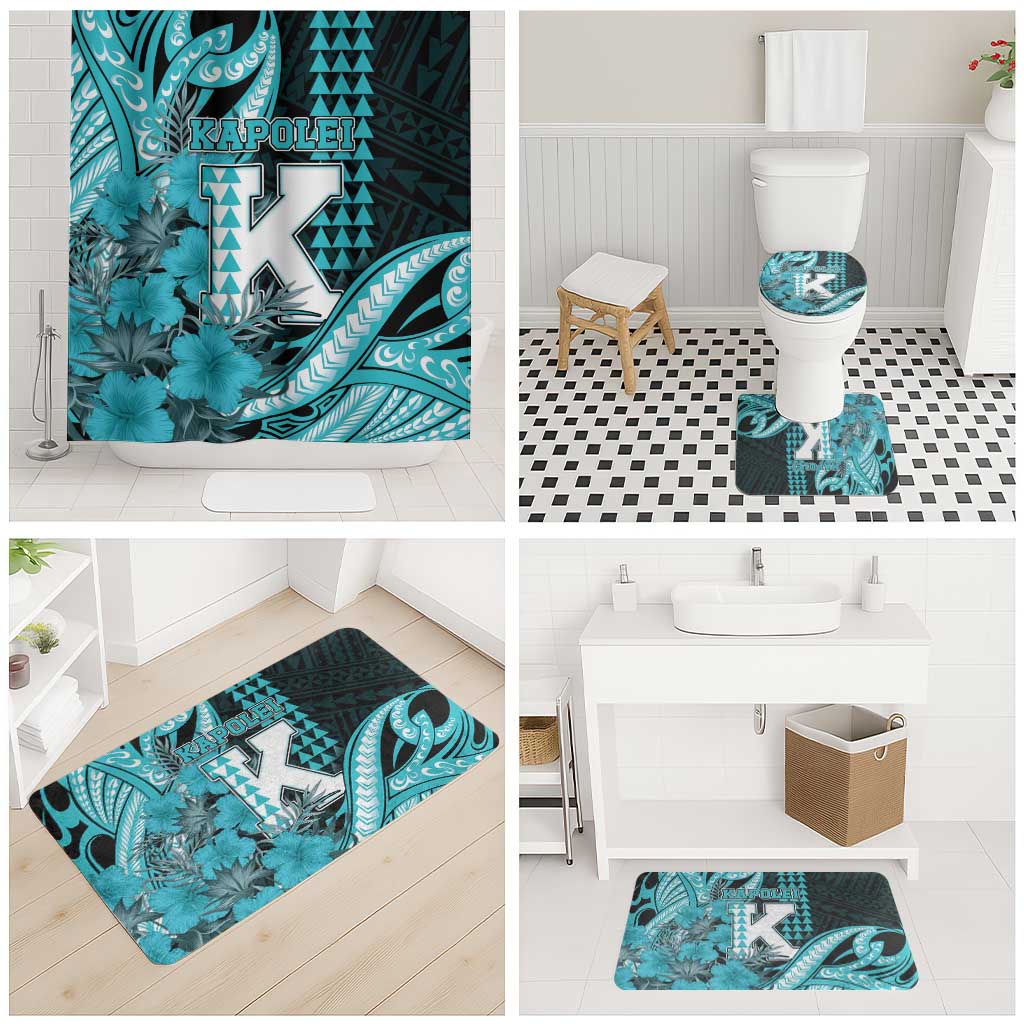 Hawaii Kapolei High School Bathroom Set Tribal Tattoo With Hibiscus Flowers