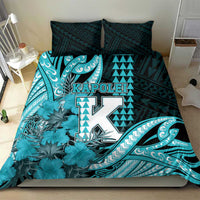 Hawaii Kapolei High School Bedding Set Tribal Tattoo With Hibiscus Flowers